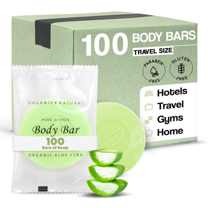 Travel Size Hotel Body Bar Soap 100 Count 1 oz Bars Guest Amenities for Vacation Rentals and Short Term Rentals Paraben