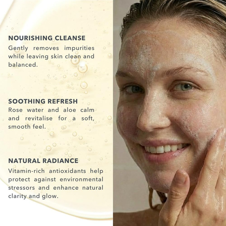 Baie Botanique Hydrating Face Wash Gentle Cleanser with Rose Water Aloe Vera Suitable for Most Skin Types 125ml