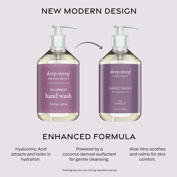 Deep Steep Liquid Hand Wash Fig Apricot 176 oz Moisturizing Cleanser with Olive Oil Aloe Vera Glycerin Hyaluronic Acid V
