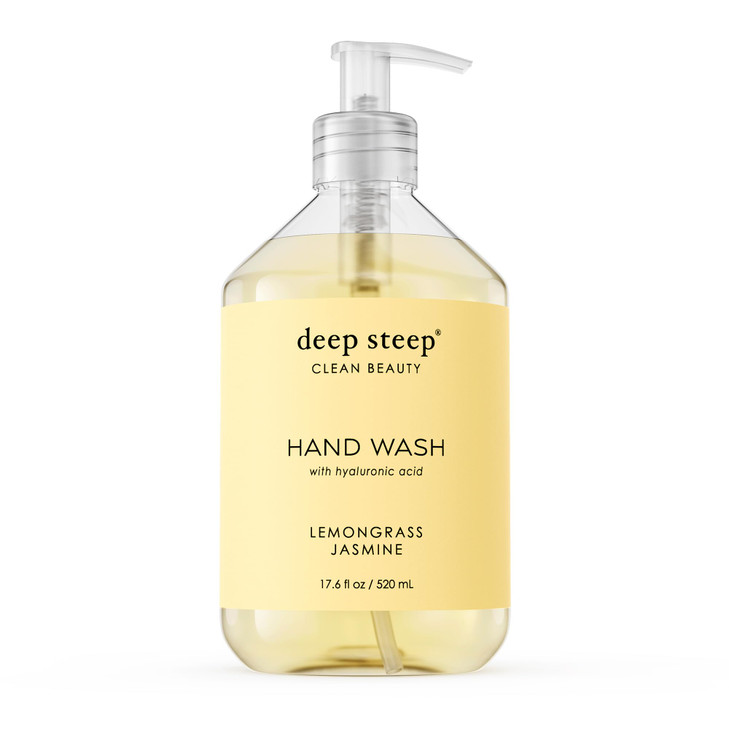 Deep Steep Liquid Hand Wash Lemongrass Jasmine 176 oz Moisturizing Cleanser with Olive Oil Aloe Vera Glycerin Hyaluronic