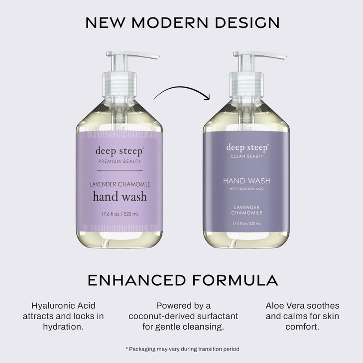 Deep Steep Liquid Hand Wash Lavender Chamomile 176 oz Moisturizing Cleanser with Olive Oil Aloe Vera Glycerin Hyaluronic
