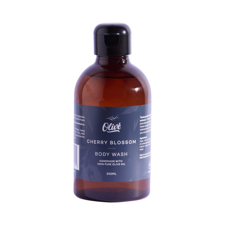 Oliv 100 Pure Olive Oil Body Wash with Cherry Blossom Scent Made with Natural Ingredients Gentle Cleansing Hydrating Sho