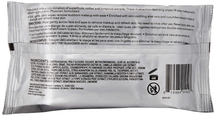 IMAGE Skincare I BEAUTY Refreshing Facial Cleansing Wipes Effectively Cleanse and Remove Makeup with Cucumber and Aloe V