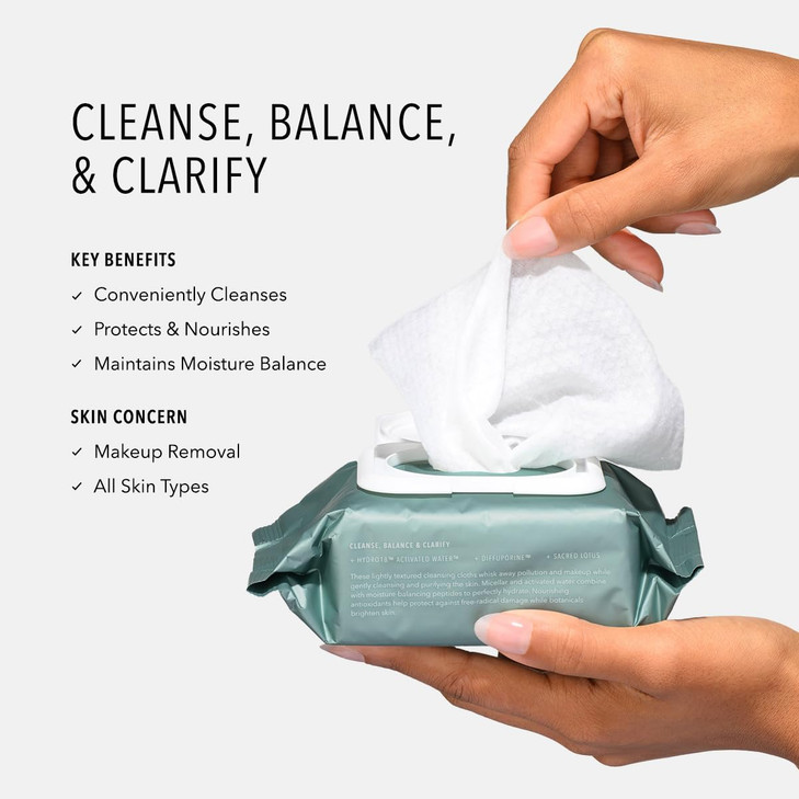 HydroPeptide HydroActive Cleanse Micellar Facial Cloths Gently Cleanses Skin Hydrating and Nourishing 30 Count