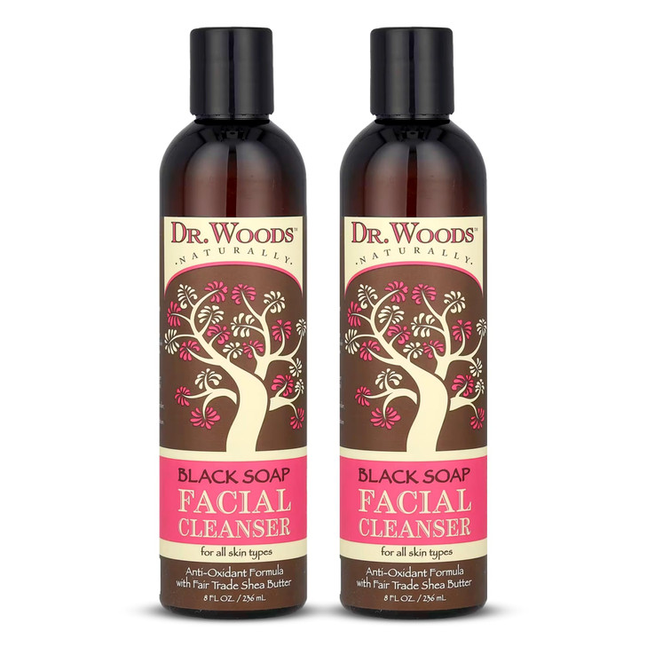 Dr Woods Black Soap Facial Cleanser Made with Organic Shea Butter Gentle Liquid Face Wash for Men and Women Natural Clea