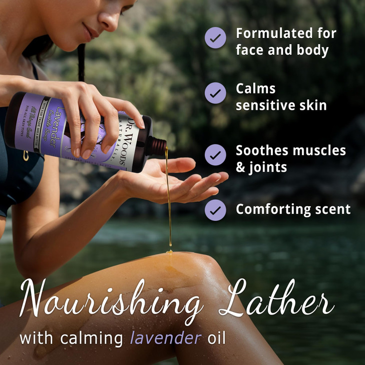Dr Woods Lavender Liquid Castile Soap Castile Soap with Pure Lavender Oil Body Wash for Men and Women Organic Shea Butte