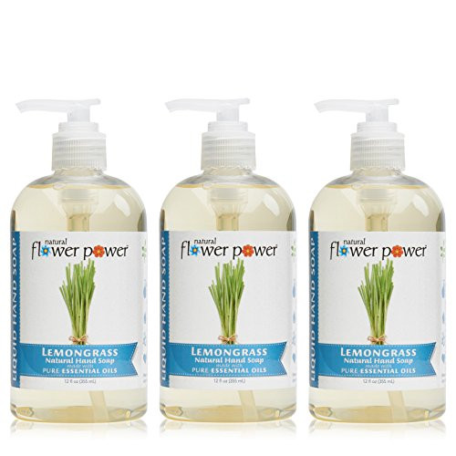 Natural Flower Power Liquid Hand Soap PlantDerived and BioBased Formula SulfateFree pHBalanced Vegan 3 Pack Lemongrass 3