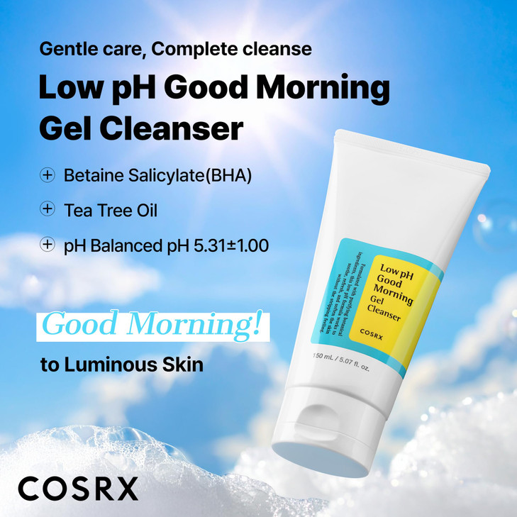 COSRX Low pH Good Morning Gel Face Cleanser 507 fl oz BHA Face Wash Daily Mild Face Cleanser for Sensitive Skin PH Balan