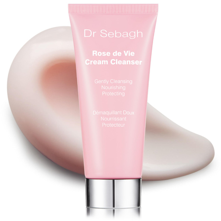 Dr Sebagh Rose de Vie Cream Cleanser 34 fl oz Gentle Facial Cleanser Makeup Remover Hydrating Skin Cleanser for Dry Sens
