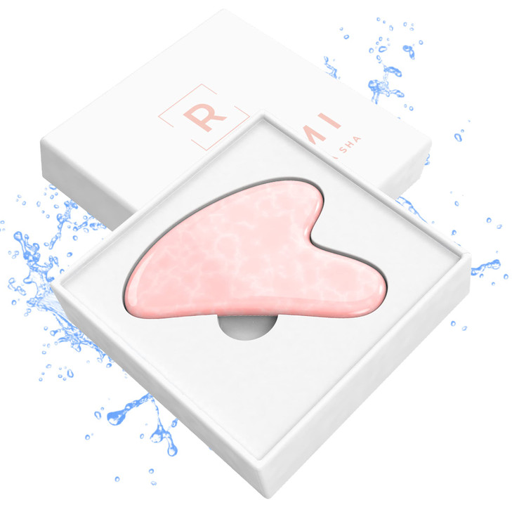 REMMI Gua Sha | Rose Quartz Gua Sha Stone | Guasha Tool for Face | Gua Sha Facial Tools | Lymphatic Drainage Massager