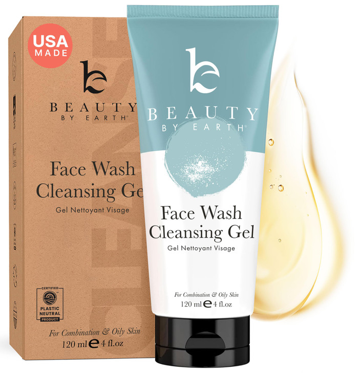Beauty by Earth Clean Face Wash USA Made with Organic Natural Ingredients NonToxic Facial Cleanser