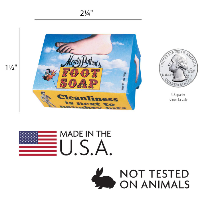 The Unemployed Philosophers Guild Monty Pythons Foot Soap Made in the USA 2oz 56g Travel or Hotel Size Guest Bar Officia
