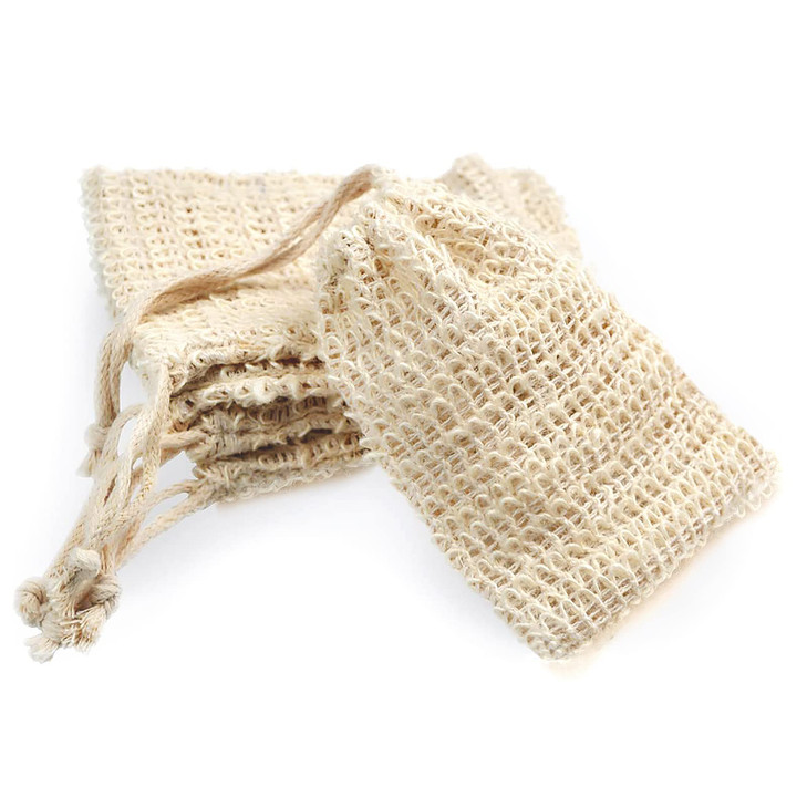 ZEPELOFFY Soap Bag5 Packs Bar Saver PouchSisal Soap Saver Bag Mesh for Exfoliating ShowerScrubber