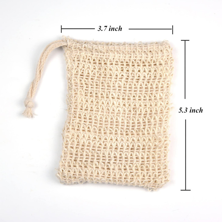 ZEPELOFFY Soap Bag5 Packs Bar Saver PouchSisal Soap Saver Bag Mesh for Exfoliating ShowerScrubber
