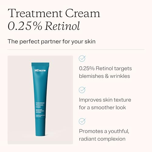 MDacne Retinol 025 and Niacinamide 2 Cream Reduces Blemishes and Improves Skin Texture without Irritation