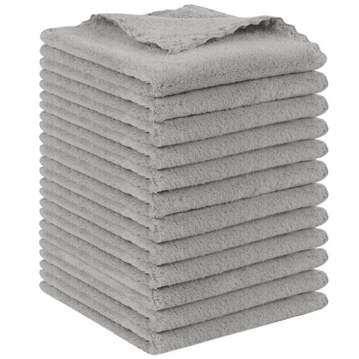 SUNLAND Microfiber Face Cloth Reusable Makeup Remover Facial Cleansing Towel Ultra Soft Face Washcloth 12inchx12inch 12
