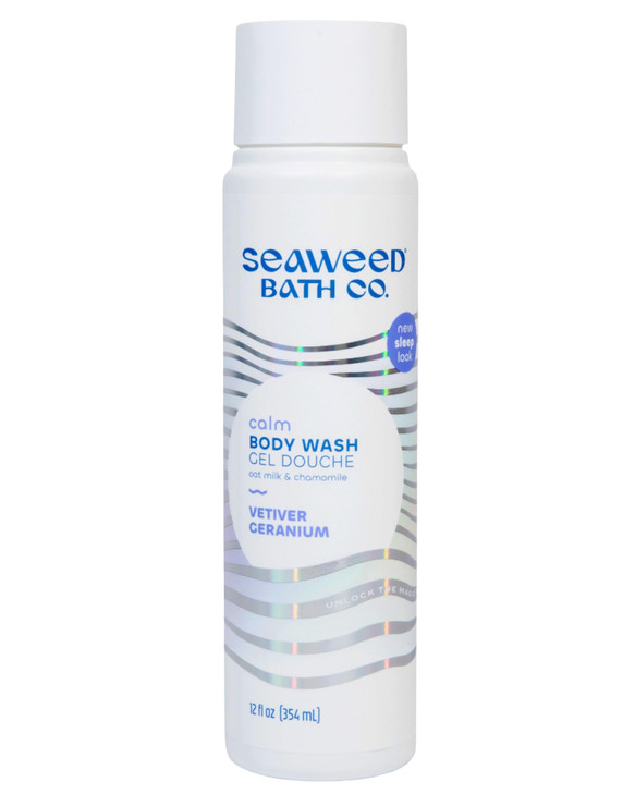 Seaweed Bath Co Calm Body Wash Vetiver Geranium Hydrating Foaming Cleanser with Soothing Oat Milk Chamomile Vegan Parabe