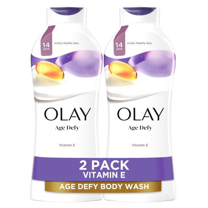 Olay Body Wash for Women Age Defying with Vitamin E 24hr Moisturizing Hydrating Refreshing B3 Vitamin Complex Free of Pa