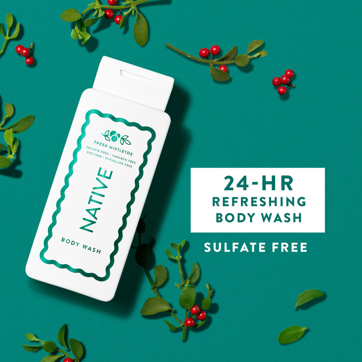 Native Body Wash Holiday Edition Fresh Mistletoe Scent Contains Naturally Derived Ingredients For Women Men Sulfate Para