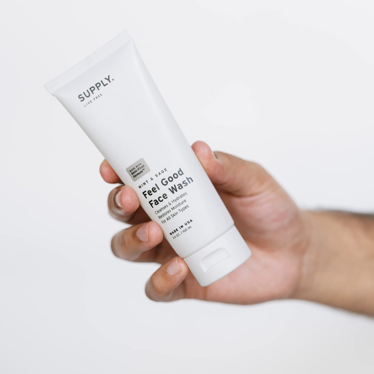 Supply Mens Face Wash PlantBased Face Wash Mens Cleanser with Aloe Tea Tree Mint Gently Hydrates Refreshes Removes Impur