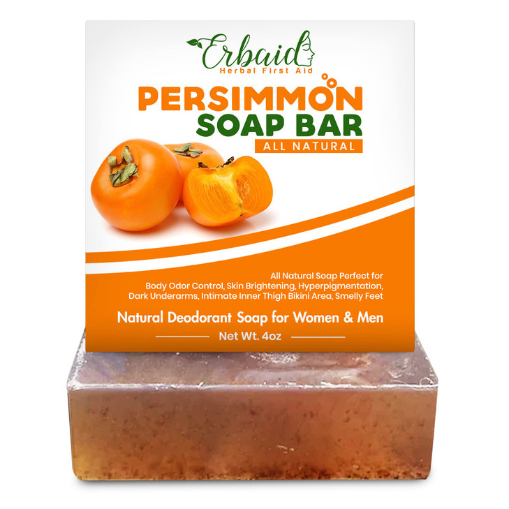 Persimmon Soap Bar for Body Odor Control Purifying Deodorizing Body Wash with Japanese Persimmon Green Tea Extract for E