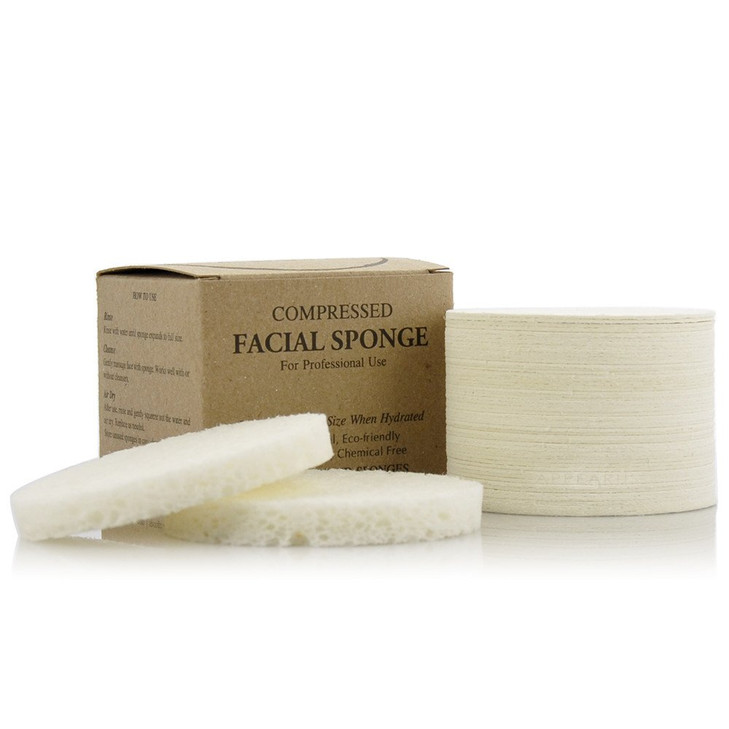 Appearus Natural Cellulose Facial Sponges 50 Pack Compressed Professional Spa Facial Sponge Pads for Cleansing Exfoliati