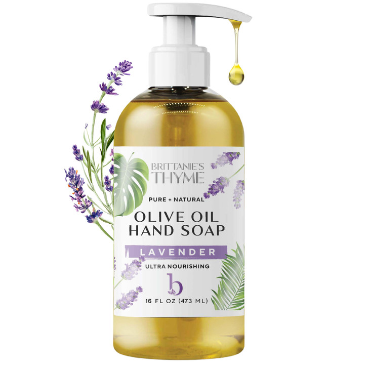Brittanies Pure Castile Liquid Soap Refill Lavender 16 Ounce Dish Soap Hair Body Home Gentle and Pure Made with Natural