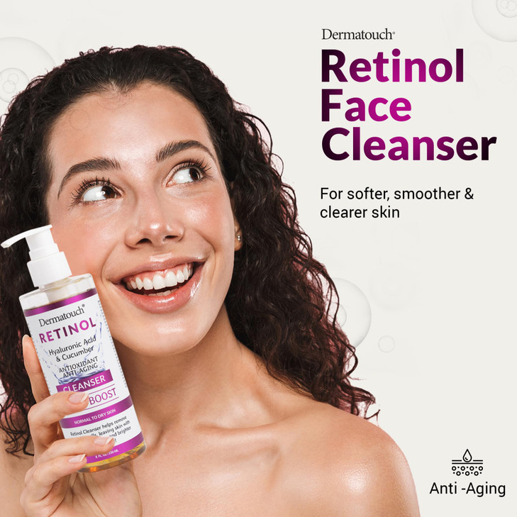 DERMATOUCH Retinol Face Cleanser Daily Face Wash With Hyaluronic Acid Cucumber and Vitamins for Normal to Dry Skin Hydra