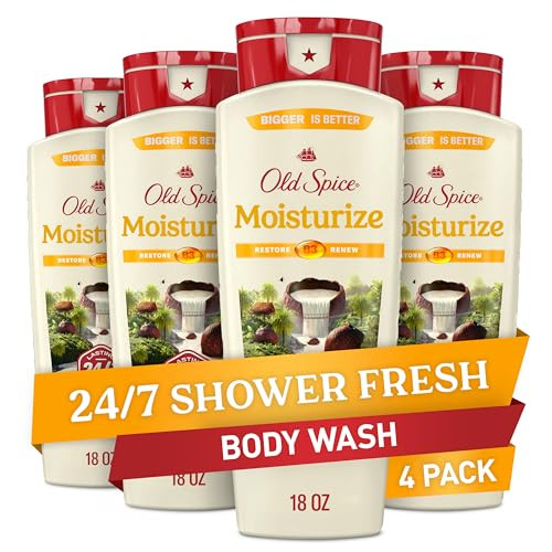 Old Spice Cleansing Body Wash for Men 247 Shower Fresh with Lasting Scent Restore Renew Gentle on Skin Vitamin B3 Moistu