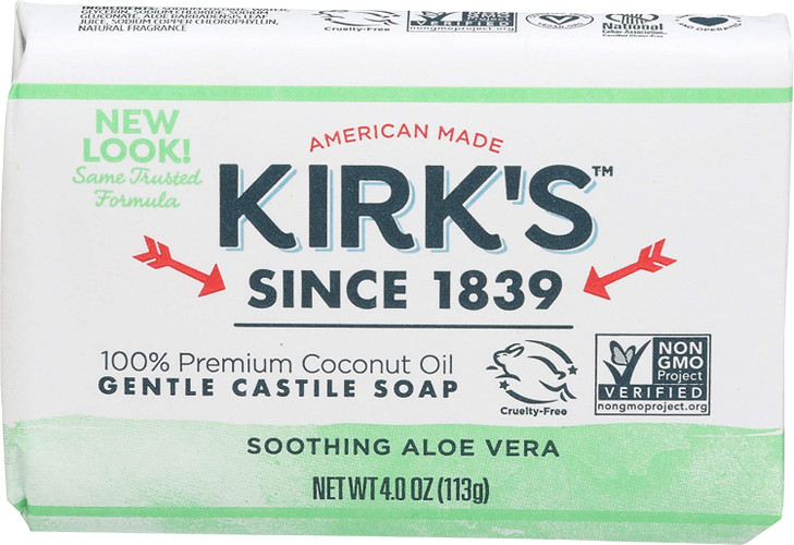 Kirks Original Coco Castile Bar Soap Soothing Aloe Vera 4 Oz