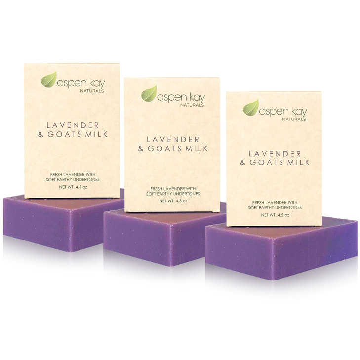 Aspen Kay Naturals Lavender and Goats Milk Soap Bar Natural Lavender Soap with Organic Shea Butter Pure Essential Oils G
