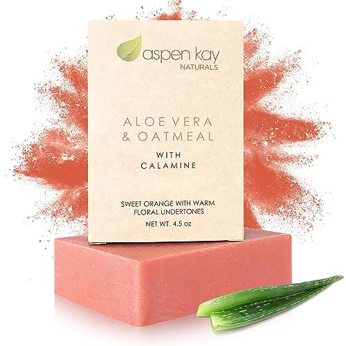 Aspen Kay Naturals Aloe Vera Oatmeal Soap Bar with Calamine Natural Organic Ingredients Organic Aloe Vera Colloidal Oats