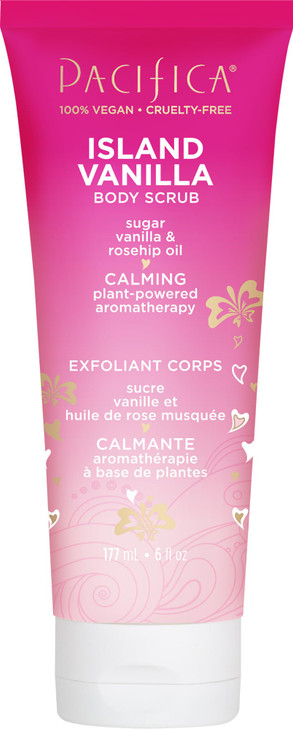 Pacifica Body Scrub Sugar Island Vanilla Full Body Wash Exfoliating Moisturizing w Rosehip Oil Coconut Vanilla Scented C