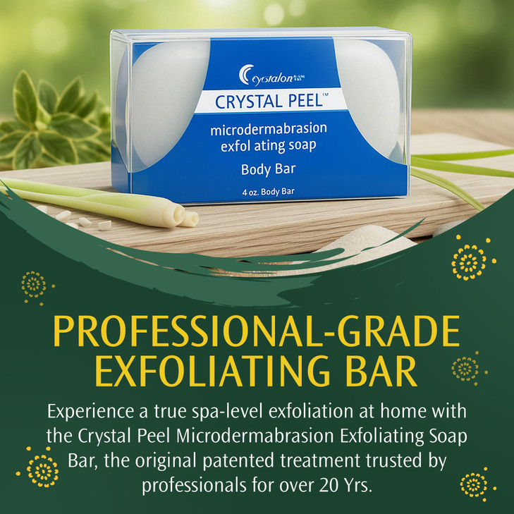 Exfoliating Bar Soap for Men Women Crystal Peel Luxury Microdermabrasion Hydrating Exfoliating Body Soap Bar Solid Magne