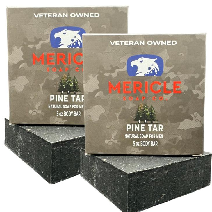 Mericle Soap Co Pine Tar Organic 5oz Body Bar Veteran Owned Traditional Cold Process Technology 100 Natural Ingredients