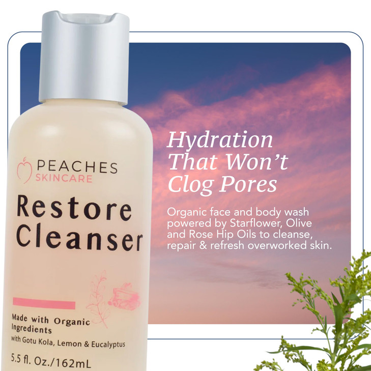 Peaches Skincare PostWorkout Vegan Face Wash with Gotu Kola Lemongrass and Eucalyptus Gentle Daily Face Wash for Sweat a