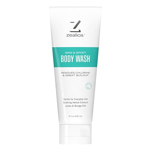 Zealios Swim Sport Body Wash for Swimmers Athletes 8oz Skin Care Solution for Men Women Removes Chlorine Sweat Odor Prov