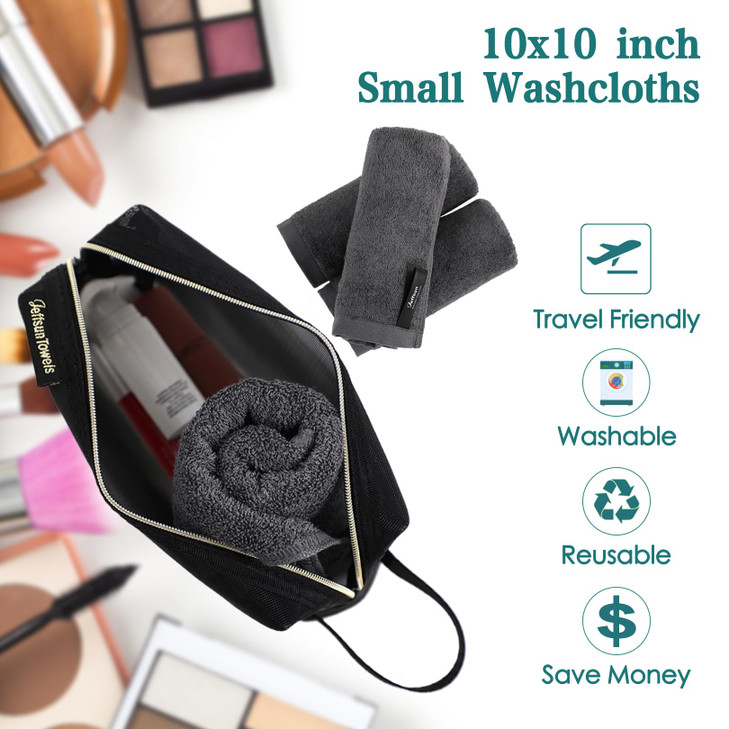 Wash Cloths 6 Pack Super Soft Skin Friendly Face Towel for Sensitive Skin Reusable Washable Makeup Remover Cloth 10x10 i