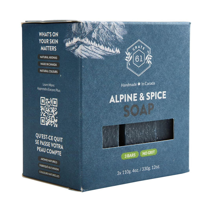 Crate 61 Organics Handmade in Canada Plant Based Cold Process Natural Bar Soap For Face And Body With Premium Essential