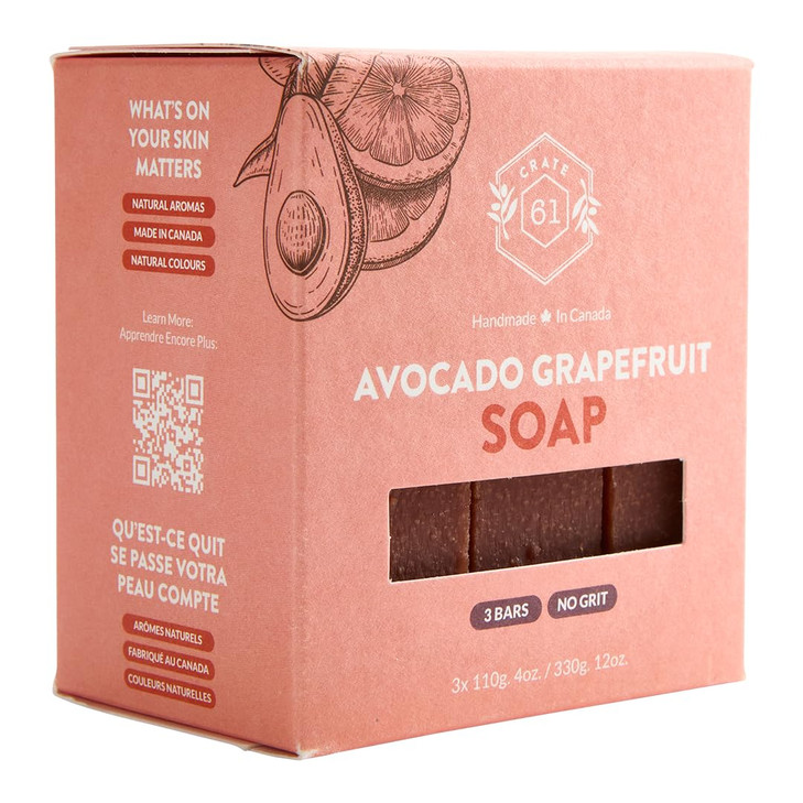 Crate 61 Organics Handmade in Canada Plant Based Cold Process Natural Bar Soap For Face And Body With Premium Essential