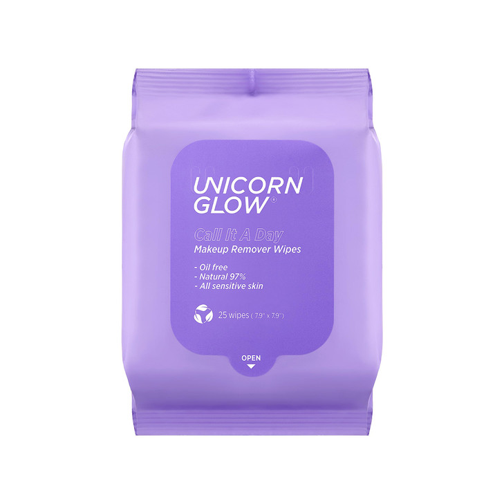 Unicorn Glow Makeup Remover Cleansing Face Wipes 1 EA 25 count XL Oversize Biodegradable Daily Cleansing Facial Towelett