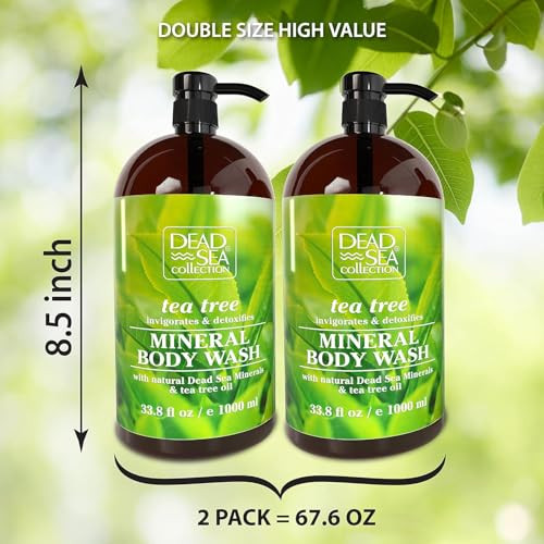 Dead Sea Collection Tea Tree Body Wash for Women and Men with Pure Dead Sea Minerals and Tea Tree Oil Cleanses and Moist