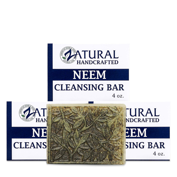 Zatural Neem Cleansing Bar 100 PlantBased Neem Oil Soap for Face and Body ColdPressed Vegan and FragranceFree Natural Sk