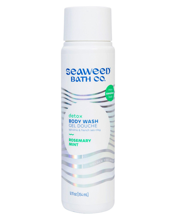 Seaweed Bath Co Detox Body Wash Rosemary Mint Hydrating Foaming Cleanser with Refreshing Natural Ingredients Vegan Parab