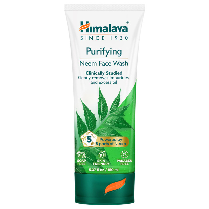 Himalaya Purifying Neem Face Wash Normal to Oily Skin Turmeric Vegan Cruelty Free Soap and Paraben Free Dermatologically