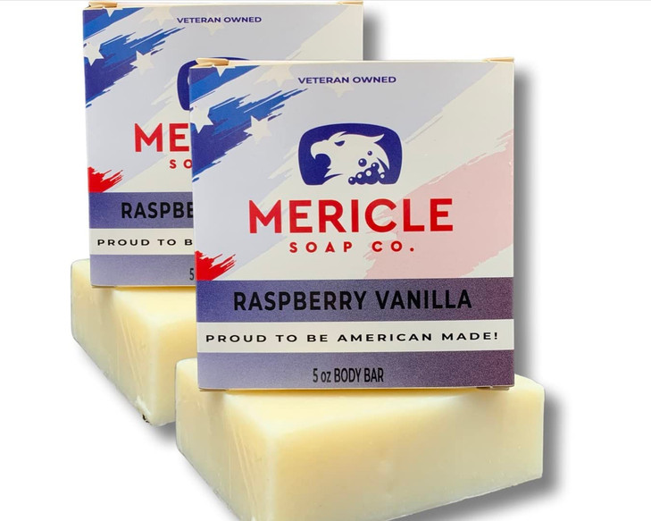 Mericle Soap Co Black Raspberry Vanilla Organic 5oz Body Bar Natural Made in the USA Veteran Owned No Chemicals or Prese
