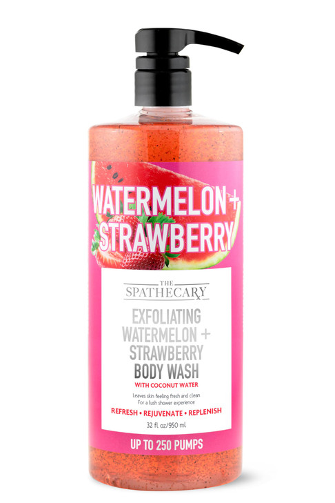The Spathecary Exfoliating Body Wash Watermelon Strawberry with Coconut Nourishing Body Scrub for Smooth Skin Hydrating
