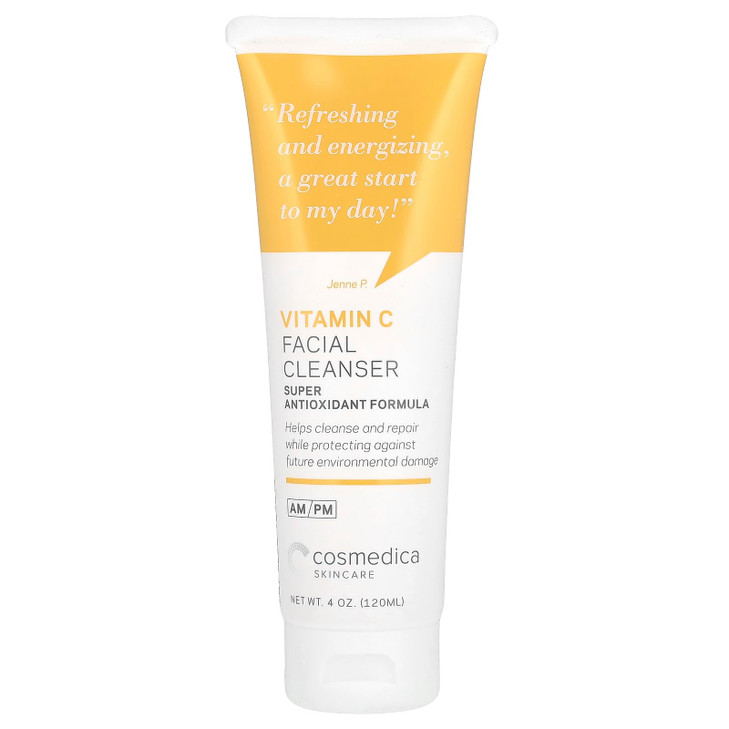 Cosmedica Skincare Vitamin C Facial Cleanser 4 oz Vitamin C for AntiAging Gentle Face Cleanser Refreshes and Restores Sk