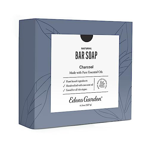 Edens Garden Activated Charcoal Bar Soap Natural ColdProcessed Soap with Pure Essential Oils for Gentle Detox Exfoliatio
