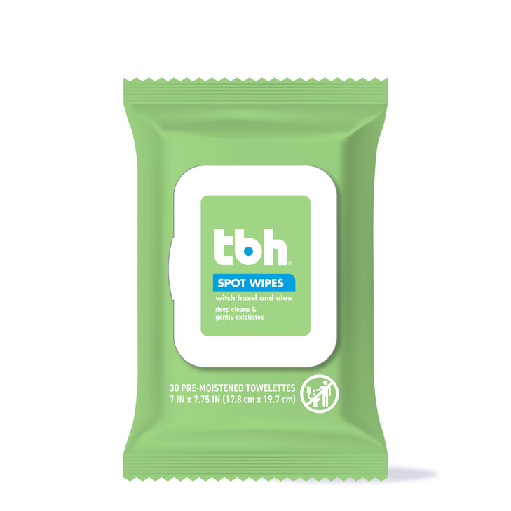TBH Kids Spot Face Cleansing Wipes Gentle Daily Skincare for Preteens Teens with Oily Dry Sensitive Skin Salicylic Acid